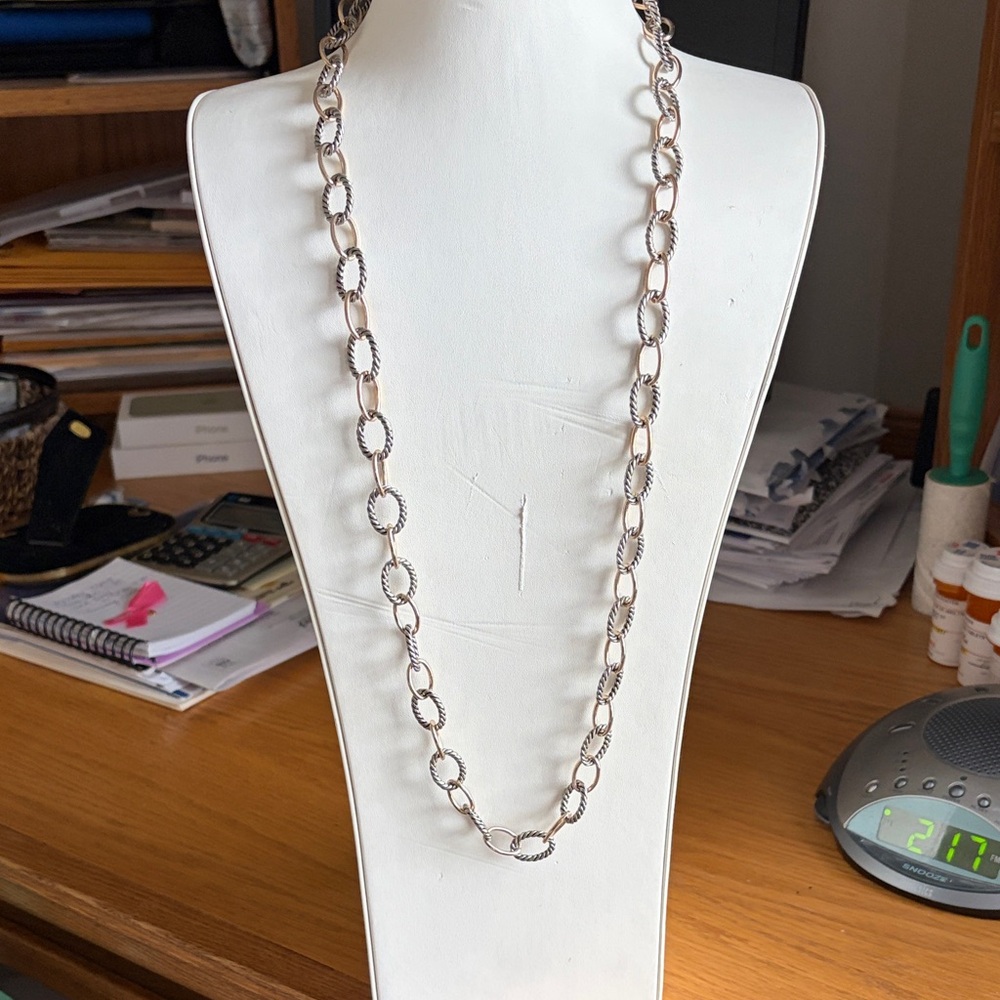 Macy's Silver Oval Link Necklace